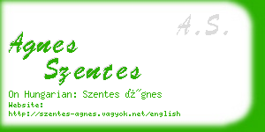 agnes szentes business card